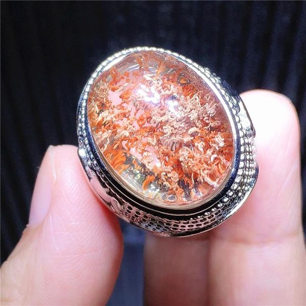 genuine natural orange red phantom quartz adjustable ring 22x17mm big garden 925 sterling silver bead cluster rings, Golden;silver
genuine natural orange red phantom quartz adjustable ring 22x17mm big garden 925 sterling silver bead cluster rings, Golden;silver