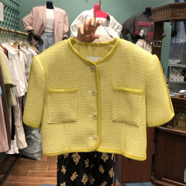 women's jackets small fragrance tweed short jacket coat women fashion vintage puff sleeve single-breasted cardigan coats streetwear out, Black;brown
women's jackets small fragrance tweed short jacket coat women fashion vintage puff sleeve single-breasted cardigan coats streetwear out, Black;brown
