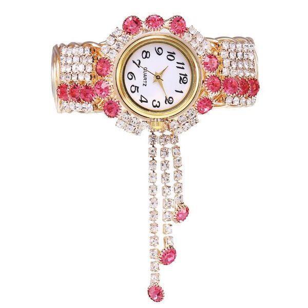 wristwatches luxurious ladies watch with rhinestones silver alloy fashion creative fringe quartz bracelet relogio feminino #10, Slivery;brown
wristwatches luxurious ladies watch with rhinestones silver alloy fashion creative fringe quartz bracelet relogio feminino #10, Slivery;brown