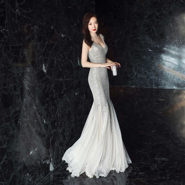 luxury party evening dress 16538# evening dr's banquet elegant temperament annual prident fishtail sequin sexy, White;pink
luxury party evening dress 16538# evening dr's banquet elegant temperament annual prident fishtail sequin sexy, White;pink