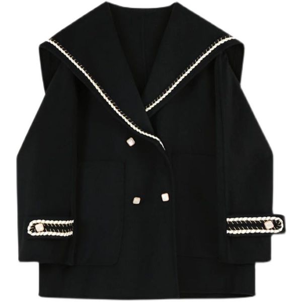 women's wool & blends college style mixtures coat reversible tweed autumn age-defying winter coats woman 2021 sheepskin loose, Black
women's wool & blends college style mixtures coat reversible tweed autumn age-defying winter coats woman 2021 sheepskin loose, Black