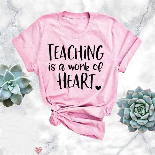women's t-shirt teaching is a work of heart shirt kindergrarten teacher tee elementary school camiseta rosa feminina cotton, White
women's t-shirt teaching is a work of heart shirt kindergrarten teacher tee elementary school camiseta rosa feminina cotton, White