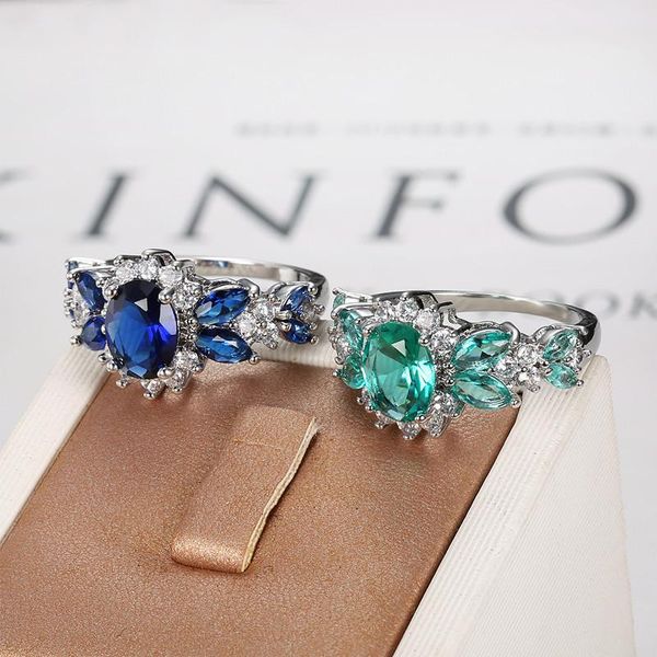 wedding rings korean fashion simple blue/green flowers zircon for women ring accessories jewelry gift couple engagement, Slivery;golden
wedding rings korean fashion simple blue/green flowers zircon for women ring accessories jewelry gift couple engagement, Slivery;golden