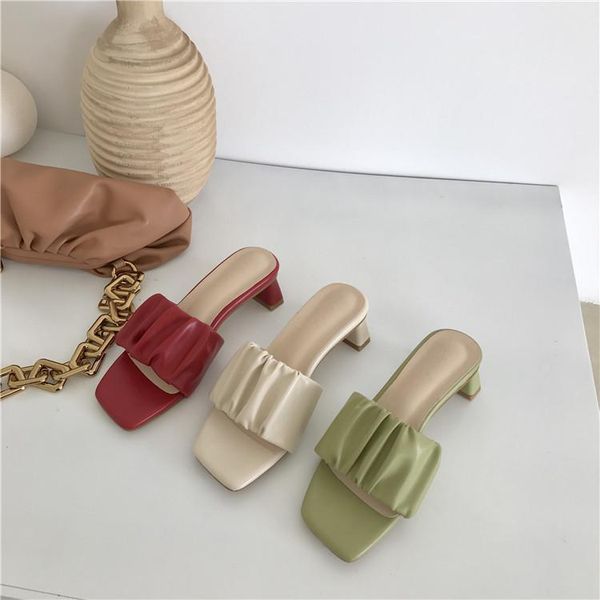 shoes womens slippers outdoor square toe pantofle med slides 2021 soft pleated fabric basic hoof heels rome concise rubber pu, Black
shoes womens slippers outdoor square toe pantofle med slides 2021 soft pleated fabric basic hoof heels rome concise rubber pu, Black