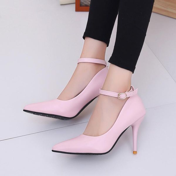 dress shoes female high heels women pumps ankle strap office lady pointed toe pu leather woman sapato feminino xkd3018, Black
dress shoes female high heels women pumps ankle strap office lady pointed toe pu leather woman sapato feminino xkd3018, Black