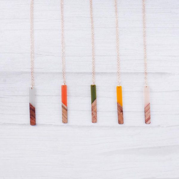 pendant necklaces candy color resin wood splicing geometry strip link chain for women trendy minimalist vacation party jewelry, Silver
pendant necklaces candy color resin wood splicing geometry strip link chain for women trendy minimalist vacation party jewelry, Silver