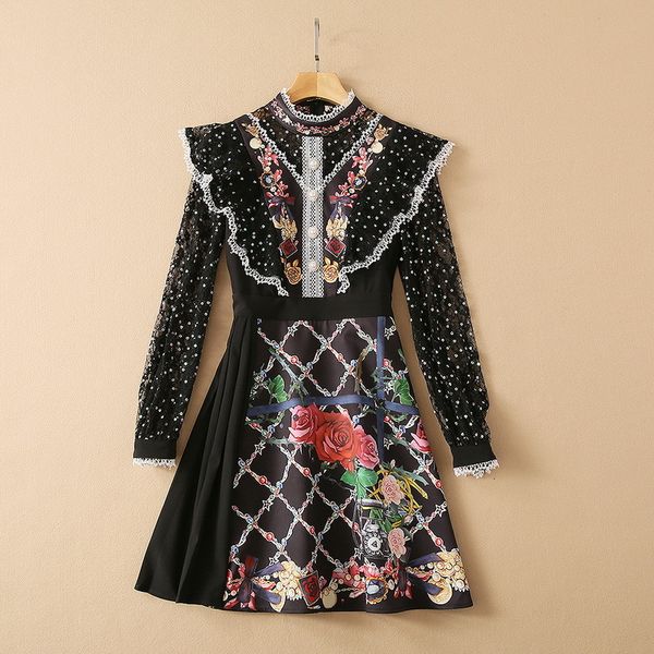 casual dresses european and american women's clothing spring long sequin lace sleeves collar fashion patchwork print black dress tt2m, Black;gray
casual dresses european and american women's clothing spring long sequin lace sleeves collar fashion patchwork print black dress tt2m, Black;gray