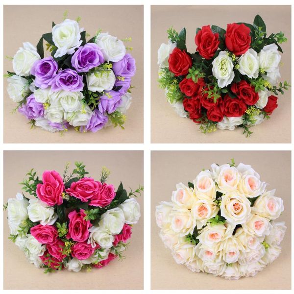 decorative flowers & wreaths 24heads/bouquet diy silk artificial rose flower el background wall decor road led wedding bouquet home party
decorative flowers & wreaths 24heads/bouquet diy silk artificial rose flower el background wall decor road led wedding bouquet home party