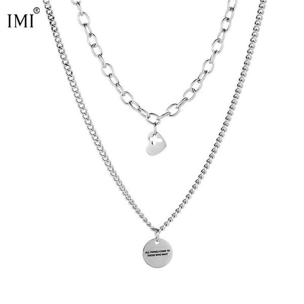 chains stainless steel double layer lovely crystal round plate lettered men and women necklace fashion selling pendant, Silver
chains stainless steel double layer lovely crystal round plate lettered men and women necklace fashion selling pendant, Silver