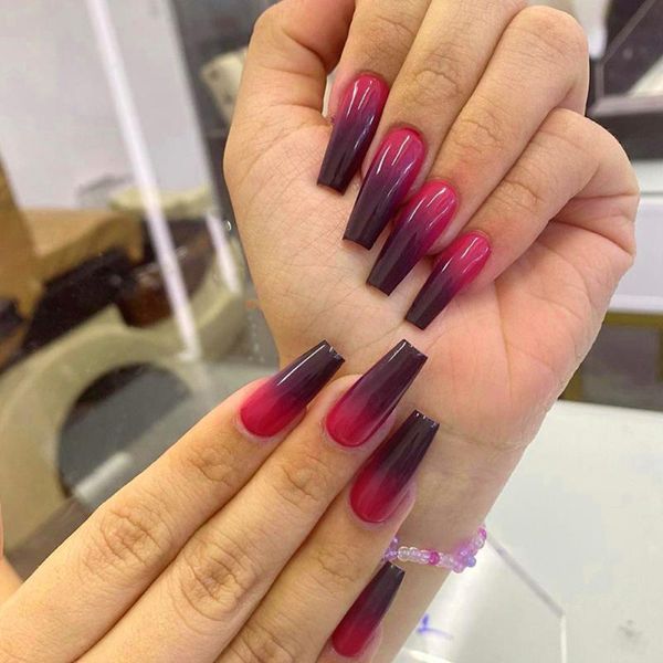 false nails 24pcs detachable gradient ballerina wearable fake long coffin full cover nail artificial manicure tools, Red;gold
false nails 24pcs detachable gradient ballerina wearable fake long coffin full cover nail artificial manicure tools, Red;gold