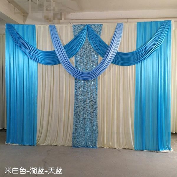 party decoration 3x4m ice silk chiffon fabric elegant and luxury wedding backdrop swags drape curtain for stage event 
party decoration 3x4m ice silk chiffon fabric elegant and luxury wedding backdrop swags drape curtain for stage event
