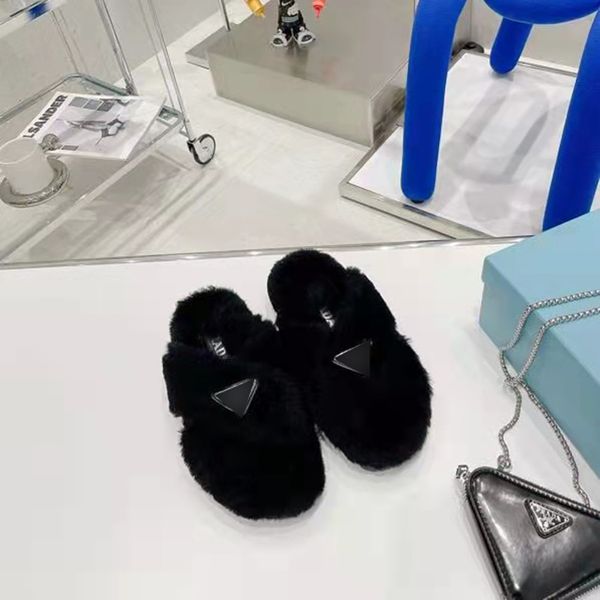 autumn/winter 2021 new slippers with triangular pattern, cool buckle, crossed pure wool, simple and fashionable wool sleeper shoes., Black
autumn/winter 2021 new slippers with triangular pattern, cool buckle, crossed pure wool, simple and fashionable wool sleeper shoes., Black