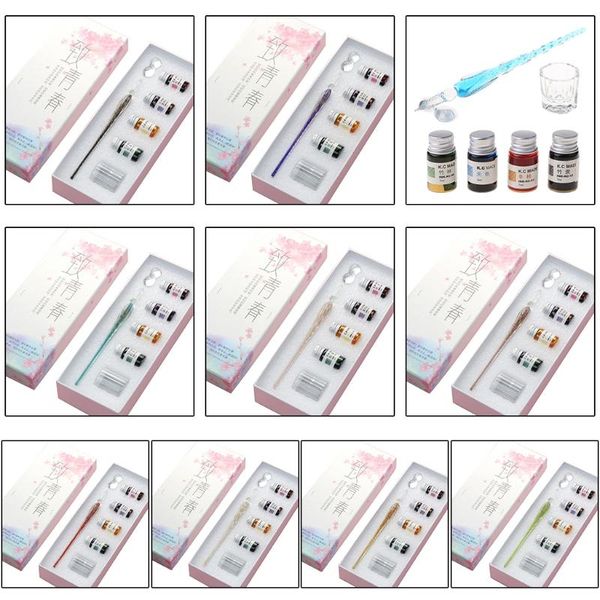 fountain pens 7pcs/set handmade glass pen dip writing ink signature set for school stationery decoration gifts art supplies
fountain pens 7pcs/set handmade glass pen dip writing ink signature set for school stationery decoration gifts art supplies