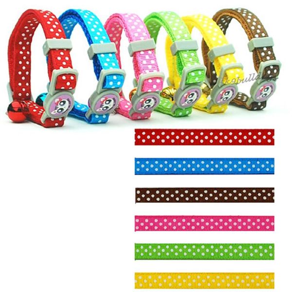(6 pieces/lot) 6 colors nylon dog collars dot style 1.0cm width small puppy cat pet collar with bell & leashes
(6 pieces/lot) 6 colors nylon dog collars dot style 1.0cm width small puppy cat pet collar with bell & leashes