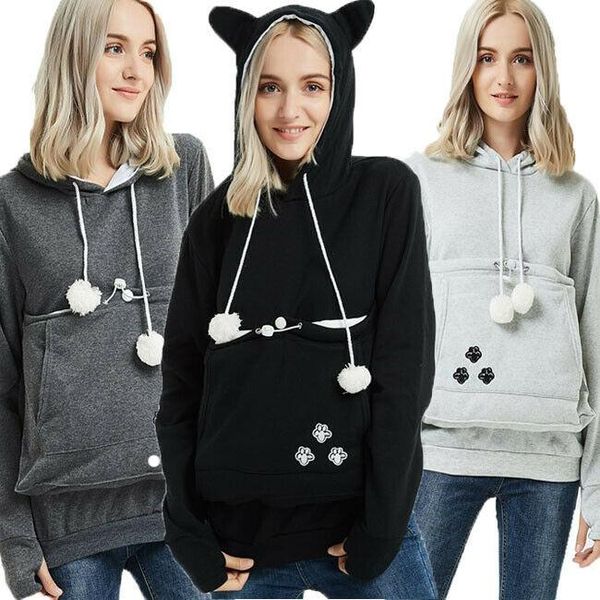women's hoodies & sweatshirts fashion long sleeve casual hooded kangaroo pet dog cat holder carrier pregnancy coat loose sweatshirt poc, Black
women's hoodies & sweatshirts fashion long sleeve casual hooded kangaroo pet dog cat holder carrier pregnancy coat loose sweatshirt poc, Black