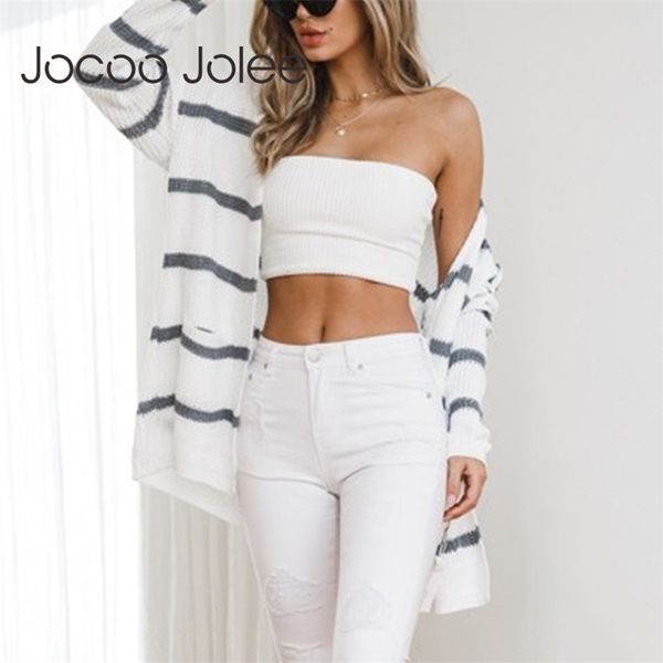 elegant striped cardigan women autumn winter casual harajuku knit sweater female cardigans pull femme coat 210416, White;black
elegant striped cardigan women autumn winter casual harajuku knit sweater female cardigans pull femme coat 210416, White;black