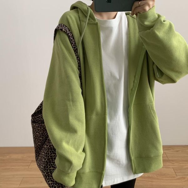 women's jackets pure color cardigan sweatshirt women hooded spring 2021 loose korean zipper jacket coats and, Black;brown
women's jackets pure color cardigan sweatshirt women hooded spring 2021 loose korean zipper jacket coats and, Black;brown