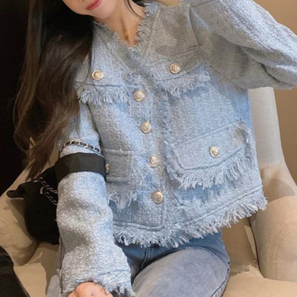 women's jackets small fragrance coat clothes fall and winter versatile 2021 temperament celebrity high sense blue short style, Black;brown
women's jackets small fragrance coat clothes fall and winter versatile 2021 temperament celebrity high sense blue short style, Black;brown