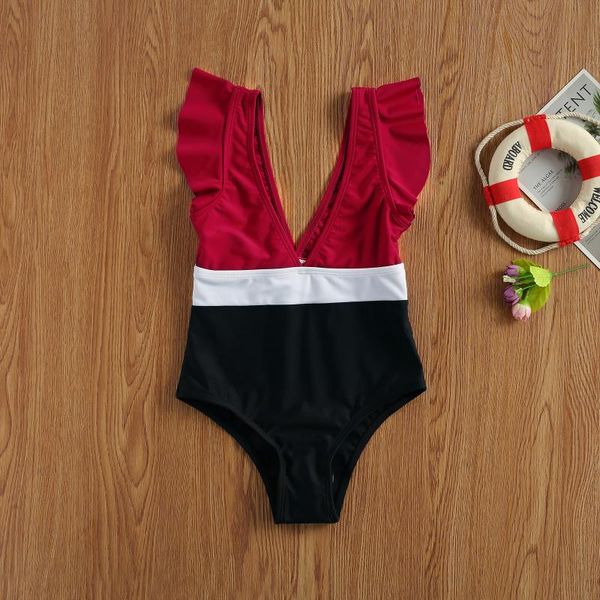 6-13 y girls striped swimsuit flying short sleeve deep v-neck rompers patchwork one piece for one-pieces, Black
6-13 y girls striped swimsuit flying short sleeve deep v-neck rompers patchwork one piece for one-pieces, Black