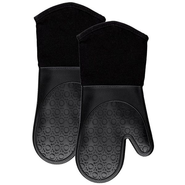 oven mitts silicone with quilted cotton lining - professional heat resistant potholder kitchen gloves 1 pair (black)
oven mitts silicone with quilted cotton lining - professional heat resistant potholder kitchen gloves 1 pair (black)