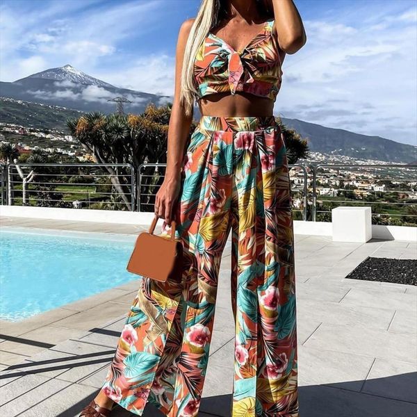 casual outfit sleeveless plant print womens capris summer bow crop split wide leg for beach, Black;white
casual outfit sleeveless plant print womens capris summer bow crop split wide leg for beach, Black;white