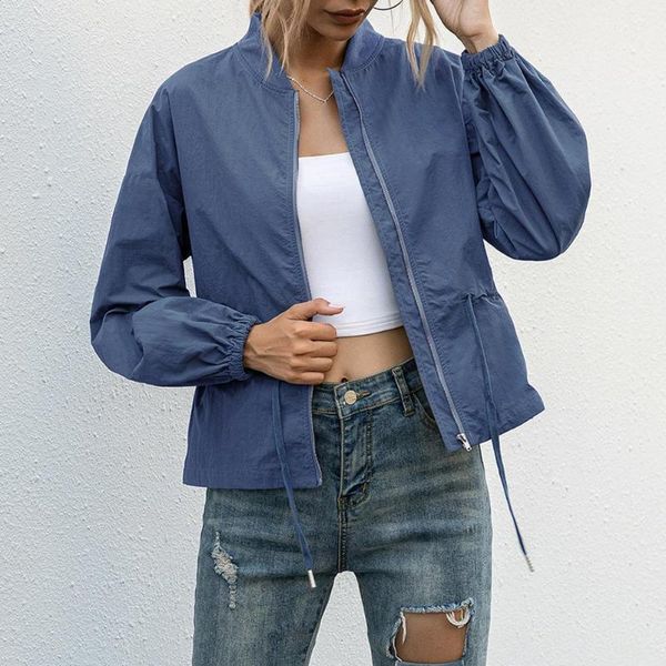 women's jackets autumn jacket women coat solid color slim stand-up collar windproof long sleeve thin female outwear 2021, Black;brown
women's jackets autumn jacket women coat solid color slim stand-up collar windproof long sleeve thin female outwear 2021, Black;brown