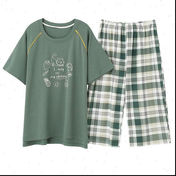 pajamas sets o neck womens sleepwears short sleeve suit plaid loose girls sleepwear summer pijamas home clothes pyjama femme 5xl, Black;red
pajamas sets o neck womens sleepwears short sleeve suit plaid loose girls sleepwear summer pijamas home clothes pyjama femme 5xl, Black;red