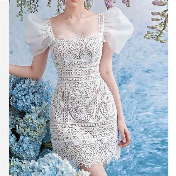 summer women white lace party dress puff sleeve elegant lady mini 210513, Black;gray
summer women white lace party dress puff sleeve elegant lady mini 210513, Black;gray