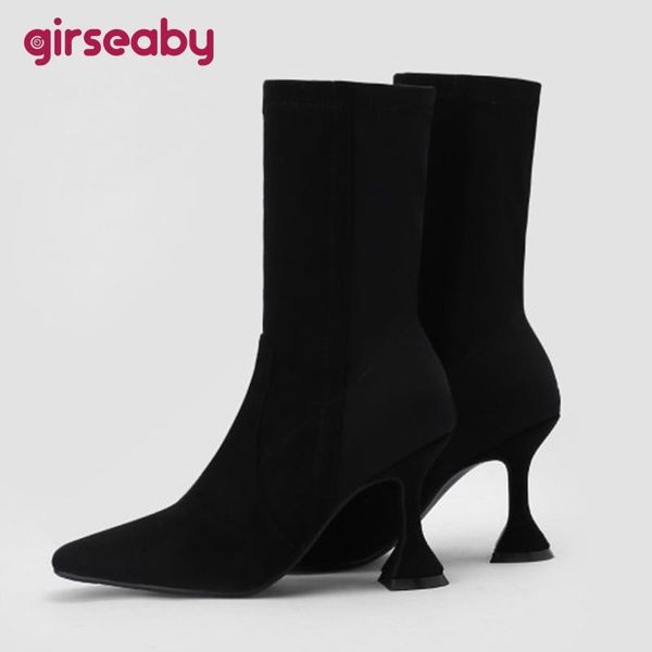 boots girseaby women ankle square toe thin heel stretch sock bootie faux suede slip on big size 43 black brown s2460
boots girseaby women ankle square toe thin heel stretch sock bootie faux suede slip on big size 43 black brown s2460
