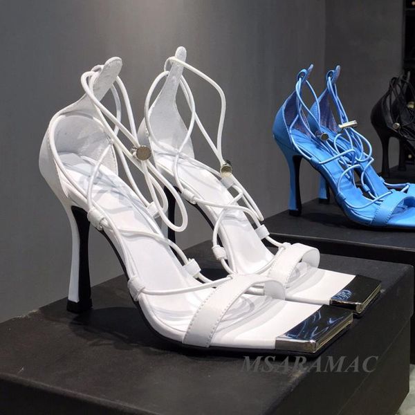 sandals white leather metal toe elastic band high heel genuine square peep dress shoes summer girls party, Black
sandals white leather metal toe elastic band high heel genuine square peep dress shoes summer girls party, Black