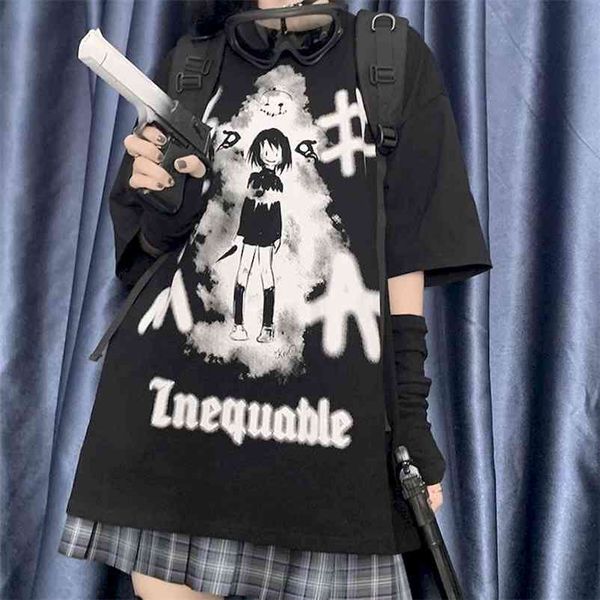 short-sleeved t-shirt female ins korean version of the college style dark graffiti japanese girl printing loose t-shirt 210330, White
short-sleeved t-shirt female ins korean version of the college style dark graffiti japanese girl printing loose t-shirt 210330, White