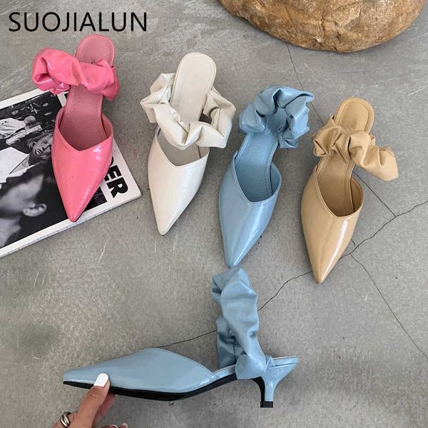 suojialun spring women slipper fashion pleated thin low heel slip on mules brand design pointed toe elegant sandal slides 210630, Black
suojialun spring women slipper fashion pleated thin low heel slip on mules brand design pointed toe elegant sandal slides 210630, Black