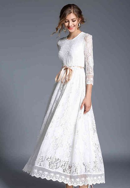 spring white lace women vintage hollow out lace-up tall waist vestidos party maxi es female long, Black;gray
spring white lace women vintage hollow out lace-up tall waist vestidos party maxi es female long, Black;gray
