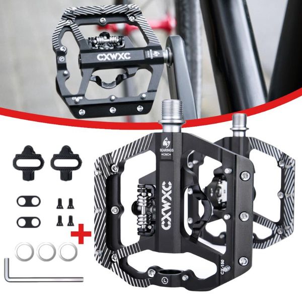 bike pedals 2 in 1 bicycle lock pedal with cleat for spd system mtb road aluminum anti-slip sealed bearing accessories
bike pedals 2 in 1 bicycle lock pedal with cleat for spd system mtb road aluminum anti-slip sealed bearing accessories