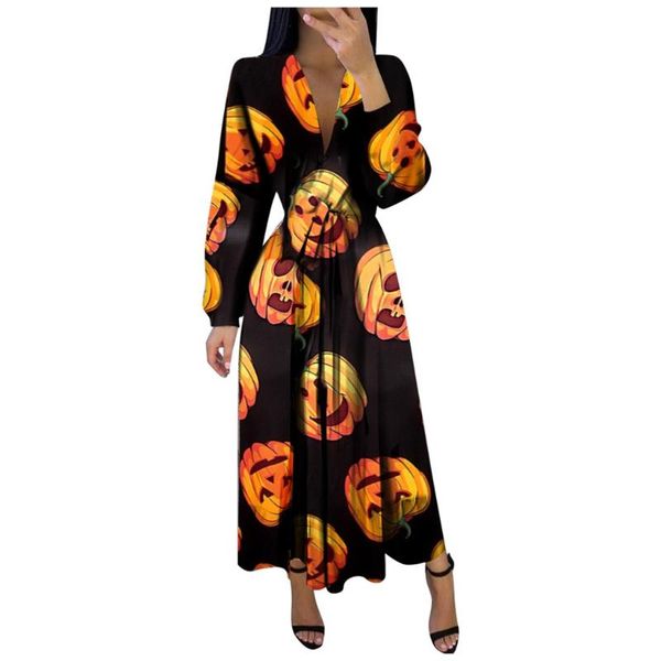 women pumpkin party print dress halloween long sleeve v neck vintage casual plus size dresses vestido corto mujer, Black;gray
women pumpkin party print dress halloween long sleeve v neck vintage casual plus size dresses vestido corto mujer, Black;gray