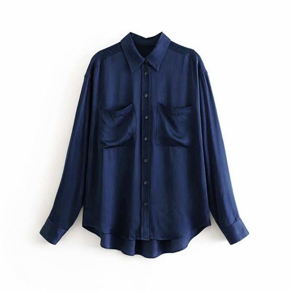 office lady satin elegant shirt silk pocket loose slim solid color women fashion blouse 2021 women's blouses & shirts, White
office lady satin elegant shirt silk pocket loose slim solid color women fashion blouse 2021 women's blouses & shirts, White