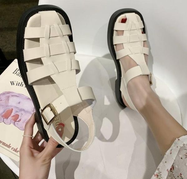 women rome weaving sandals summer casual platform flat shoes black white leather vintage square toe designer
women rome weaving sandals summer casual platform flat shoes black white leather vintage square toe designer