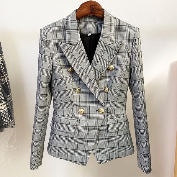 women's suits & blazers vintage british style fashion designer jacket classic plaid slim fitting double breasted lion buttons blazer su, White;black
women's suits & blazers vintage british style fashion designer jacket classic plaid slim fitting double breasted lion buttons blazer su, White;black