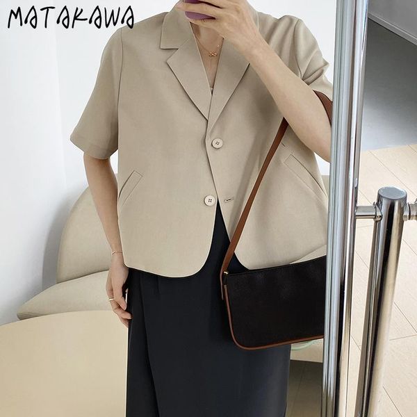 women's suits & blazers matakawa gray short-sleeved blazer women suit jacket female thin 2021 short loose korean top, White;black
women's suits & blazers matakawa gray short-sleeved blazer women suit jacket female thin 2021 short loose korean top, White;black