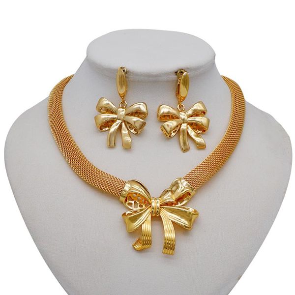 earrings & necklace fashion dubai jewelry sets for women gold bow nigeria wedding african jewellery collection accessories, Silver
earrings & necklace fashion dubai jewelry sets for women gold bow nigeria wedding african jewellery collection accessories, Silver
