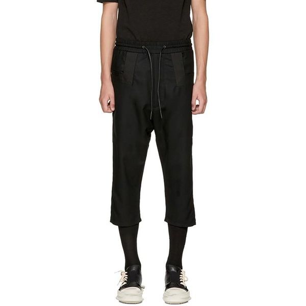 men's casual pants loose multi-layer youth fashion urban black series
