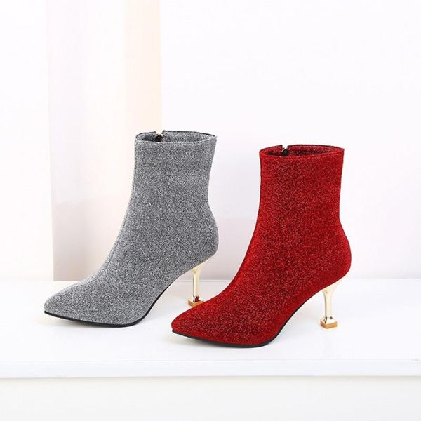 boots ochanmeb 8cm stiletto high heels women stretch shiny sparking silver red sock woman booties fall winter size 44, Black
boots ochanmeb 8cm stiletto high heels women stretch shiny sparking silver red sock woman booties fall winter size 44, Black