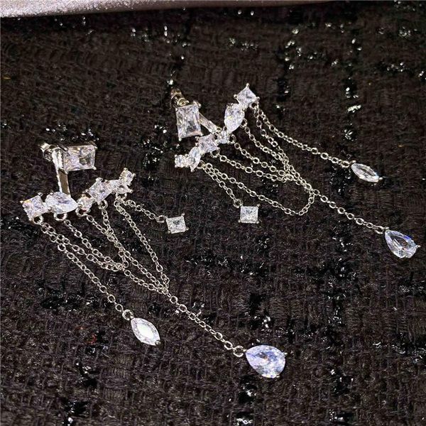 dangle & chandelier female silver color long chain tassel earrings white zircon water drop for women wedding luxury crystal
dangle & chandelier female silver color long chain tassel earrings white zircon water drop for women wedding luxury crystal