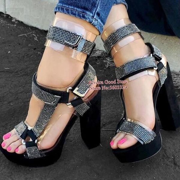 buckle strap chunky heels sandals black gold clear pvc high heel shoes peep toe cut-out platform crystal
buckle strap chunky heels sandals black gold clear pvc high heel shoes peep toe cut-out platform crystal