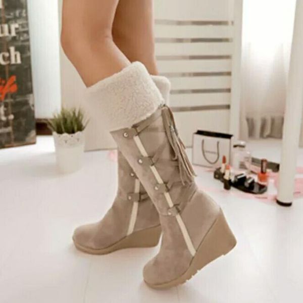 boots 2021 snow women winter shoes warm cotton cold knee high ladies wedge heels 7cm plus size 42, Black
boots 2021 snow women winter shoes warm cotton cold knee high ladies wedge heels 7cm plus size 42, Black