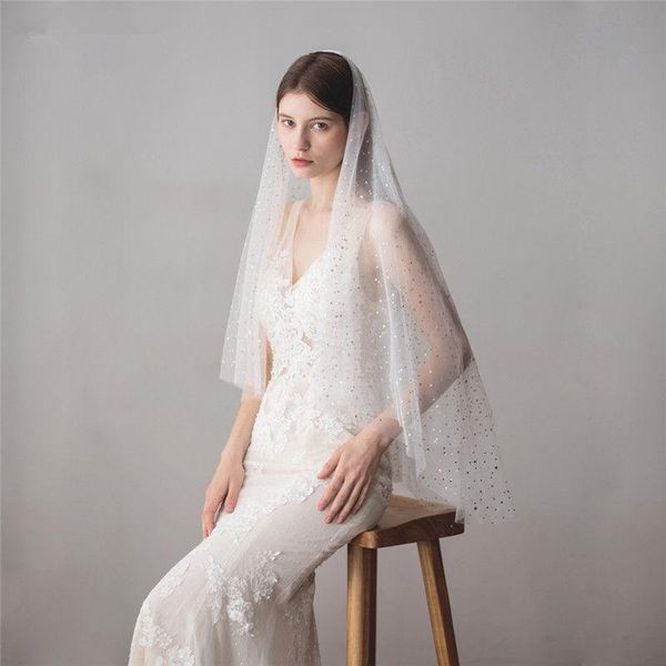 bridal veils short two layers elbow length veil sequins sparkle wedding accessories veu de noiva velos novia v613, Black
bridal veils short two layers elbow length veil sequins sparkle wedding accessories veu de noiva velos novia v613, Black