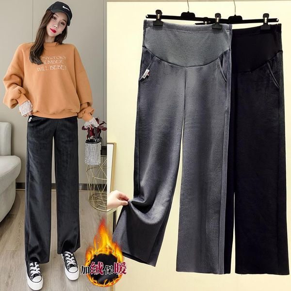 maternity bottoms 3665# winter thicken warm plus velvet corduroy straight pants wide leg loose belly clothes for pregnant women, White
maternity bottoms 3665# winter thicken warm plus velvet corduroy straight pants wide leg loose belly clothes for pregnant women, White