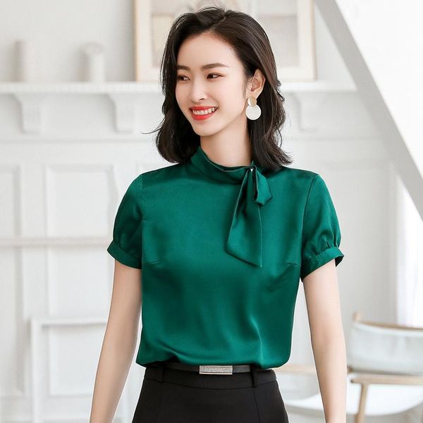 women's blouses & shirts 2021 woman novelty green short sleeve uniform styles ladies office work wear blouses&shirts summer female blou, White
women's blouses & shirts 2021 woman novelty green short sleeve uniform styles ladies office work wear blouses&shirts summer female blou, White