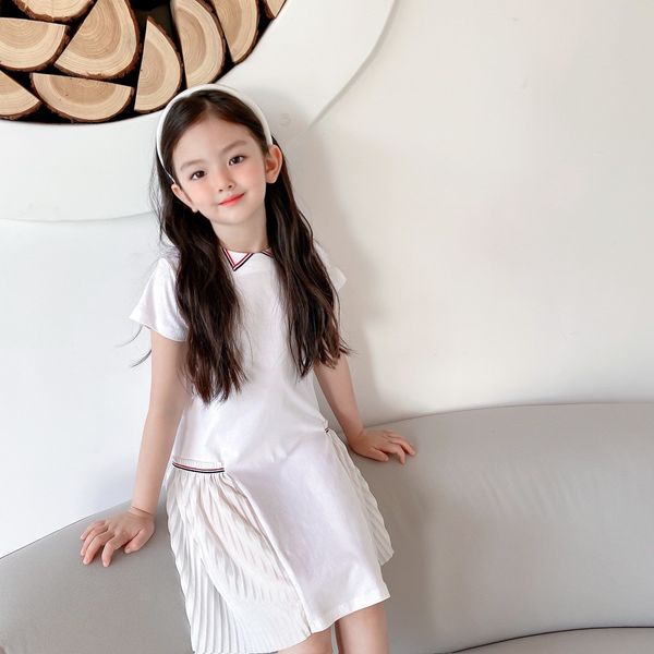 Image of Summer Solid Dress for Baby Girls 2021 Kids Girl Cotton Dress Children Sweet Lovely Solid Clothing