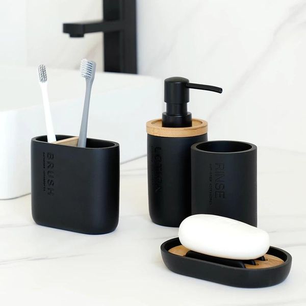 bath accessory set 4/6pcs bathroom accessories bamboo room toothbrush holder soap dispenser toilet brush trash can essential
bath accessory set 4/6pcs bathroom accessories bamboo room toothbrush holder soap dispenser toilet brush trash can essential